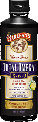 Total Omega 3-6-9 (Lemonade -16 oz) Barleans Organic Oils